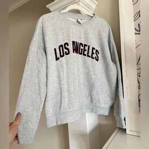 H&M LOS ANGELES CREWNECK GREY SIZE MEDIUM